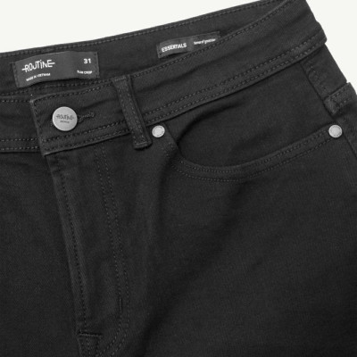 ROUTINE | Quần jean đen trơn form Slim Crop (chiều dài đến mắt cá chân) - 10S25DPA108CR1 | ROUTINE CÀ MAU