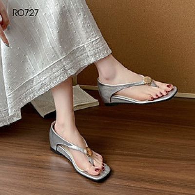 Dép nữ xỏ ngón, bít gót, đế xuồng ROSATA RO727 - 3p - Bạc, Hồng - BKSTORE