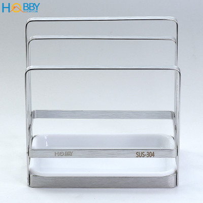 Kệ để thớt 2 ngăn inox 304 có khay hứng nước Hobby Home Decor TT07