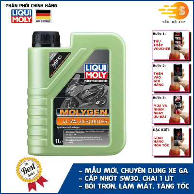 Bộ 4 sản phẩm thay nhớt định kì toàn diện cho xe tay ga Liqui Moly LQN-CB1 - Dùng cho các dòng xe  SH, SH Mode, Airblade, Vision, Lead, Click, Vario, Grande, NVX, Freego, Latte, Janus