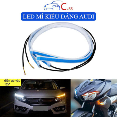 Đèn Mí Audi Xi Nhan Chạy Đuổi Cho Xe Máy & Ô Tô - Combo 2 Dây Led DC 12V Dài 60cm, Hiệu Ứng Demi