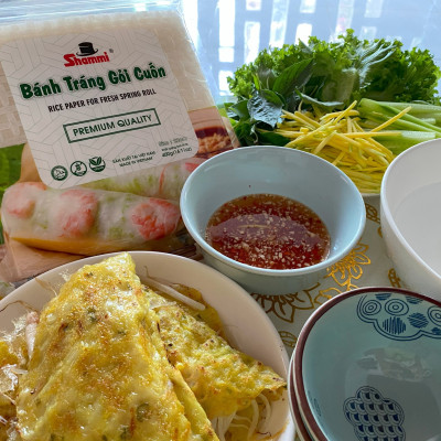 Combo Bánh tráng gỏi cuốn Shammi vuông 400g + Bánh tráng chả giò Shammi 200g + Bún tươi Shammi 400g