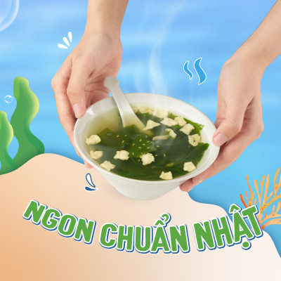 Canh rong biển ăn liền hộp 10 gói canh không bột ngọt nấu canh cho bé TÂM MINH FOODS