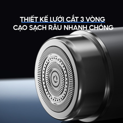 Máy cạo râu mini Enchen Z3 - Lưỡi dao 3 vòng tự mài, chống kẹt râu, pin dùng đến 3 tháng - Hàng chính hãng