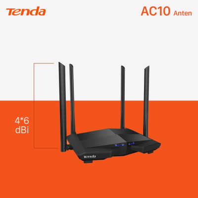 Bộ Phát Wifi Tenda AC10 Băng Tần Kép Chuẩn AC 1200Mbps - Hàng Chính Hãng
