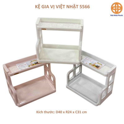 Kệ gia vị 2 tầng bằng nhựa cao cấp VIỆT NHẬT - giúp căn bếp luôn gọn gàng sạch sẽ