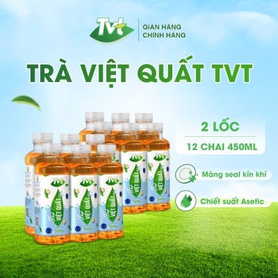 [Combo 12 chai 450ml] Trà Việt Quất TVT tinh chất Việt Quất và Trà xanh, chống oxy hóa, thanh nhiệt giải phóng độc tố cơ thể
