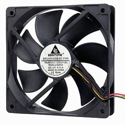 1 Bộ Quạt Tản Nhiệt Không Chổi Than 12v 3p 120mm 120x25mm 12025 Fg Dc