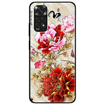 Ốp lưng dành cho Xiaomi Redmi Note 11 4G - Mẫu Đơn Đỏ Hồng