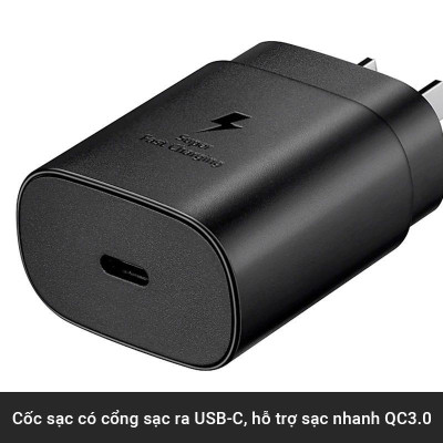 Bộ dây & củ sạc nhanh Samsung 45W Type-C cho Galaxy Note10 Plus, S20 Ultra và các dòng điện thoại khác – Hàng Chính hãng