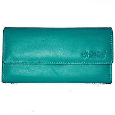 Ví nữ da bò cao cấp Huy Hoàng 3 gấp lửng màu xanh lá cây HC3168