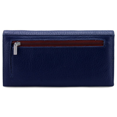 HJ3139-40-59-60-64-65-67 - Bóp nữ da bò cao cấp Huy Hoàng 3 gấp lửng màu xanh đậm, cam, xanh lá chuối, xanh dương, đỏ tươi, vàng, đỏ đô