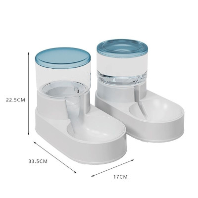 Bát Ăn Và Bình Nước Tự Động Thiết Kế Hình Trụ Cho Chó Mèo - YonaPetshop