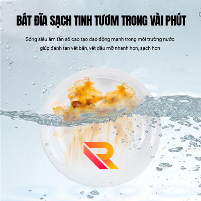 Máy rửa chén siêu âm công nghiệp nhà xưởng căng tin trường học Rama RB1500 dung tích 234L - Hàng chính hãng