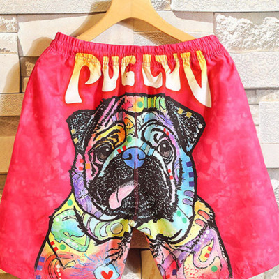 Quần Đi Biển Đôi - Quần Đùi Đôi - Thời Trang Đôi Mùa Hè - Quần Short Cặp Đôi SZone SQ220 Pink Pug