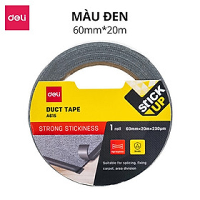 Băng keo vải đa năng Siêu dính Siêu dai 60mm*20m Deli - Băng dính vải cách điện chuyên dụng chịu nhiệt chống thấm
