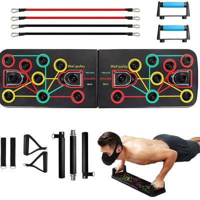 Bảng dụng cụ tập hít đất , tập chống đẩy theo màu sắc, mỗi màu sắc sẽ tương ứng với bài tập khác nhau tương ứng với nhóm cơ khác nhau, thiết kế từ nhựa ABS an toàn cho người dùng - Hàng Chính Hãng