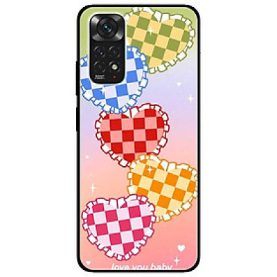 Ốp lưng dành cho Xiaomi Redmi Note 11 4G mẫu Tim ô Vuông