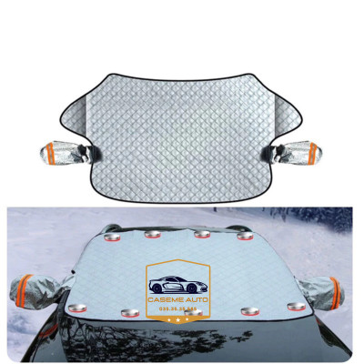 Bạt Phủ Chống Nóng Kính Lái Xe Hơi Ô Tô 4 Lớp Tráng Nhôm Cao Cấp Có Nam Châm Và Tai Che Gương Phản Quang