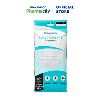 Khẩu trang y tế 3 lớp Pharmacity (Gói 10 cái) màu trắng