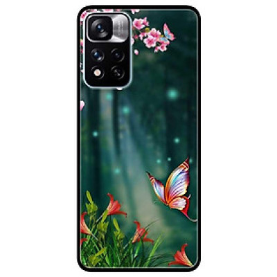 Ốp lưng dành cho Xiaomi Redmi Note 11 Pro 5G ( Bản Nội Địa ) - Bướm Và Hoa Đỏ