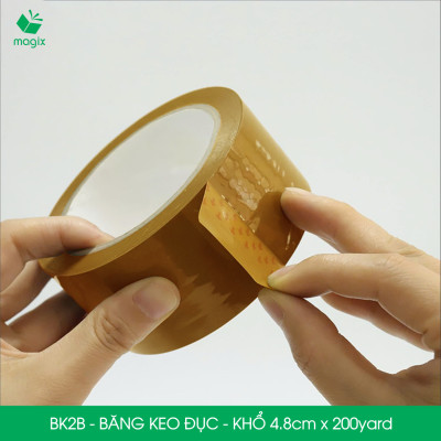 BK2B - 12 cuộn băng keo đục khổ 4.8cm x 200yard - Băng dính đóng hàng, băng keo khổ lớn