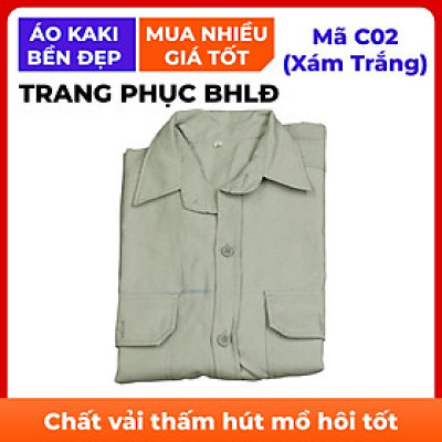 Áo bảo hộ lao động, chất liệu thoáng mát, bền đẹp - Mã C02 ( Xám Trắng)