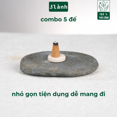 Bộ 5 Đế Cắm Nhang Trầm Hương Nhang Thủ Công Bằng Gốm Đất Sét Thủ Công Khe Nhang 3mm