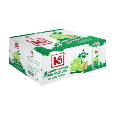Nước Tăng Lực K5 Sâm Ngọc Linh Thùng 24 Lon Vị Chanh Khoáng (320ml/Lon)