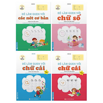 	Combo Bé Làm Quen Với: Chữ Cái Tập 1 + 2, Các Nét Cơ Bản, Chữ Số (Dành Cho Mẫu Giáo) (Bộ 4 Cuốn)_ABB