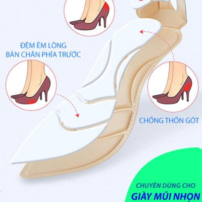 Miếng lót giày cao gót mũi nhọn cho giày bị rộng cao cấp, vải thoáng khí và êm chân- buybox - BBPK55