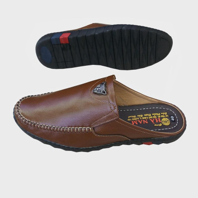 Dép Bít Mũi Nam Da Bò Thật TiTi ĐÔ Cao Cấp GSB20119d