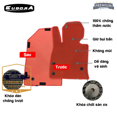 [TOYOTA AVANZA] Thảm Trải Sàn, Lót Sàn Ô Tô Cao Su Eudora CloudFoam Thiết Kế Theo Xe Dành Cho Xe TOYOTA AVANZA, Chống Nước, Không Mùi, Ngăn Bụi Bẩn, Dễ Vệ Sinh - Hàng Chính Hãng