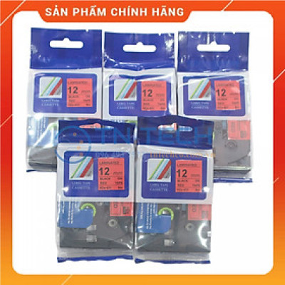 Nhãn In HZE-421 - Đen nền đỏ 9mm x 8m - Dùng cho máy in BROTHER - AIMO - PUTY [Hàng nhập khẩu]