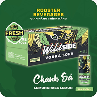 WildSide Vodka Soda Vị Chanh Sả - Thùng 10 Lon (330ml)