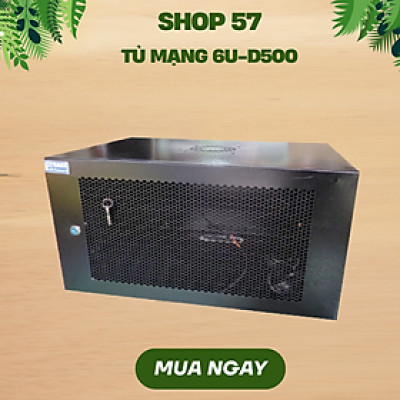 Tủ Rack 6U Treo Tường D500 Famrack Cửa lưới, Sơn Tĩnh Điện Hàng Chính Hãng