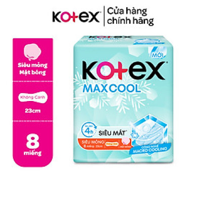 Băng vệ sinh Kotex Max Cool siêu mỏng không cánh 8 miếng