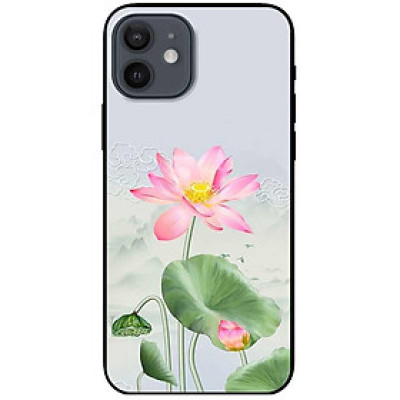 Ốp lưng cho iPhone 12 - iPhone 12 Pro - 12 Pro Max - 13 Mini - iPhone 13 - 13 Pro - 13 Pro Max - Tranh Sen Hồng - Hàng Chính Hãng