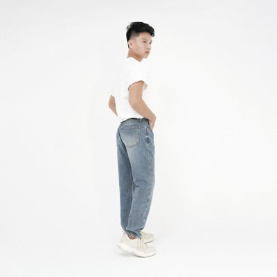Quần Jeans Nam Cao Cấp HUNTER X-RAYS  Form Straight Cotton Màu Xanh Đậm - Hunter X-Rays D24