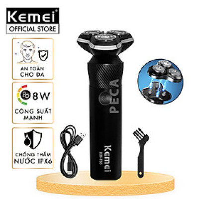 Máy cạo râu khô và ướt KEMEI KM-T85 chống thấm nước IPX6 công suất 8W sạc USB nhanh 1.5 giờ - Hàng chính hãng