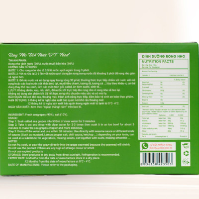 Rong Nho Tách Nước DTFOOD Hộp 175g (5 Gói x 35g) Giàu Dinh Dưỡng