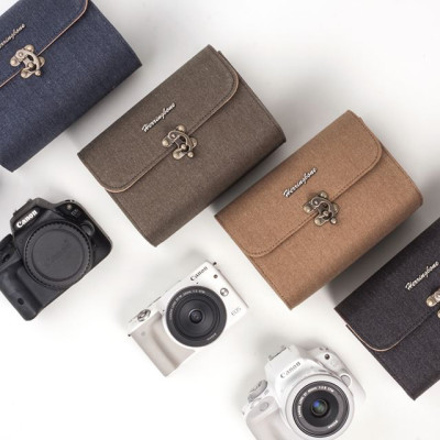 Túi máy ảnh Herringbone Tiny Mellow Canvas - Khaki color