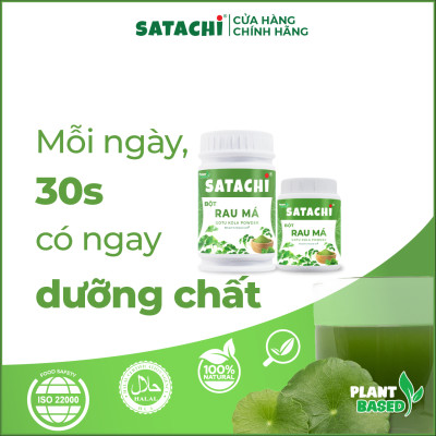 Bột Rau Má SATACHI nguyên chất. Tăng cường Trí Não, bảo vệ Tim Gan, phòng ngừa bệnh Xương. Hộp 68g và 218g