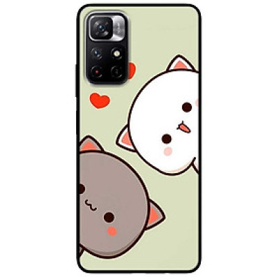 Ốp lưng dành cho Xiaomi Redmi Note 11 5G - Redmi Note 11T - Redmi Note 11S - Hai Chú Mèo Trái Tim Đỏ