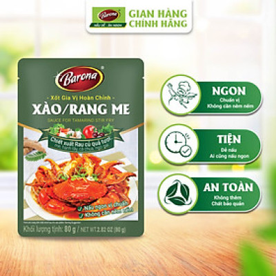 Combo 5 Gói Gia Vị Xào/ Rang me Barona 80g tươi ngon chuẩn vị không cần nêm nếm