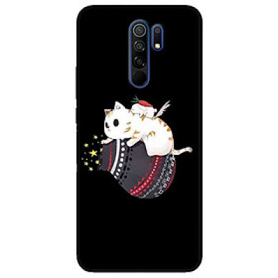 Ốp lưng dành cho Xiaomi Redmi 9 mẫu Mèo Trắng Ôm Túi