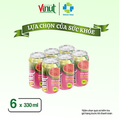 Lốc 6 Lon Nước Ép Ôỉ Vinut 330ml 