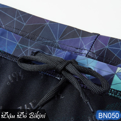 Quần bơi nam cao cấp, dáng lửng ngang gối, mẫu đa màu lập thể cá tính, thun bơi lạnh dày mát mịn co giãn cực tốt | BN050