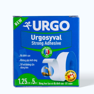 Băng keo y tế lụa độ dính cao URGO Syval Strong Adhesive 1.25cm x 5m (1 Cuộn)