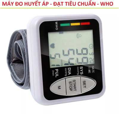 Máy đo huyết áp nhịp tim cổ tay điện tử gia đình đạt Tiêu chuẩn WHO siêu chính xác